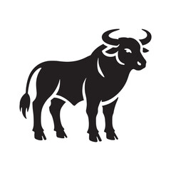 Minimalistic ox silhouette for creative media uses - Ox black vector
