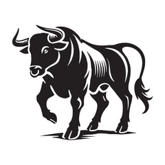 Captivating ox silhouette for modern creative projects - Ox black vector
