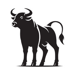 Bold ox silhouette for innovative artistic designs - Ox illustration - minimallest ox vector
