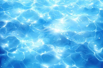 Clear Blue Water Surface Background Illustration for Summer Pool Scene