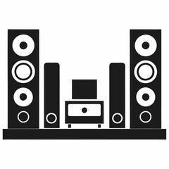 Home Theater Silhouette Vector Art