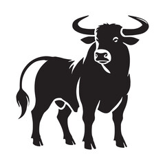 Ox silhouette for modern digital projects - Ox black vector
