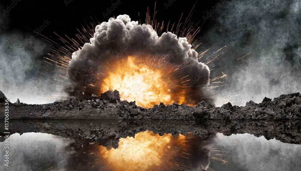 Poster stunning explosion border isolated on transparent background a dynamic visual element for graphic de