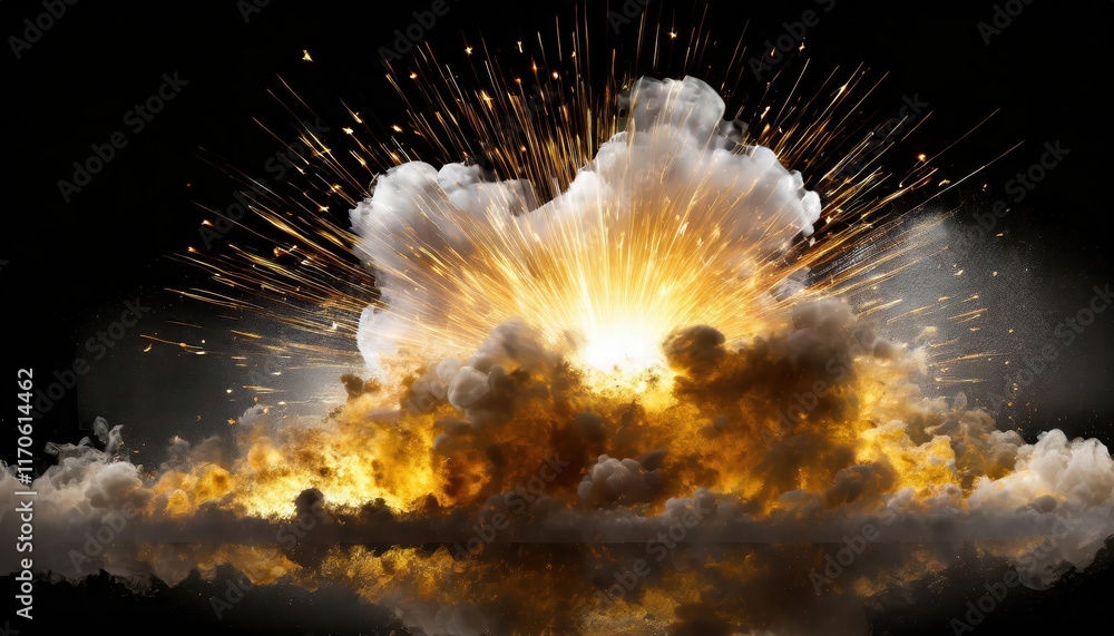 Poster explosion border isolated on transparent background a stunning visual element for graphic design, ma