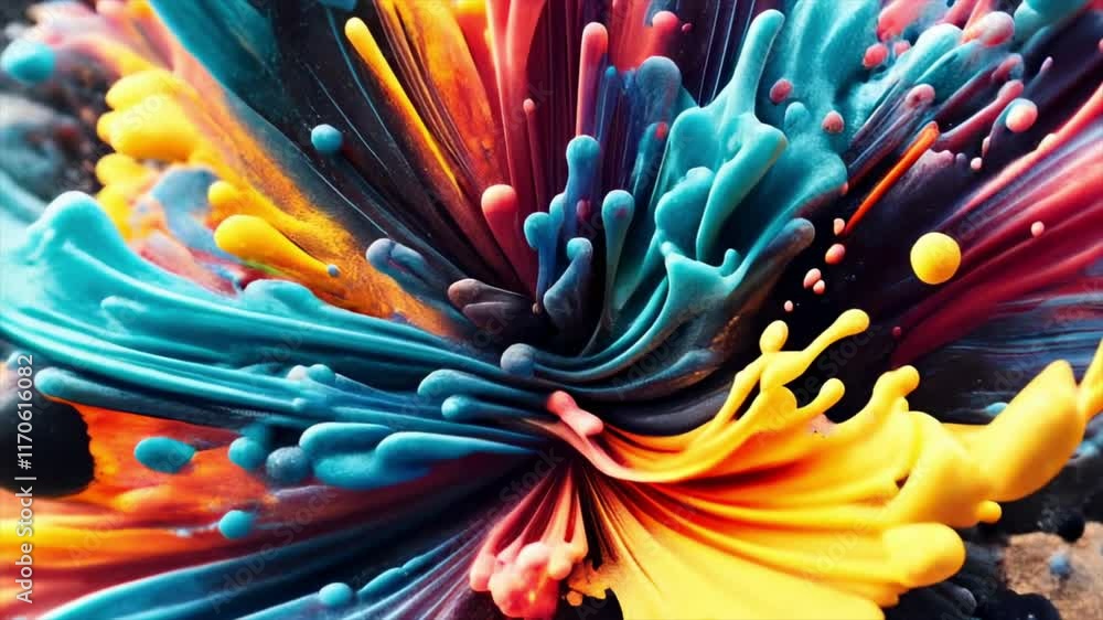 Poster set of abstract artistic ink splatters, droplets falling and spreading on chroma key. ink bleed and 