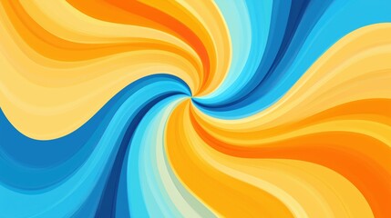 Dynamic Abstract Swirl with Blue and Orange Tones