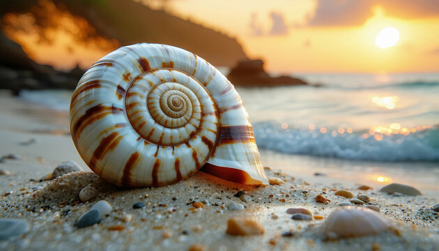 close up nautilus shell