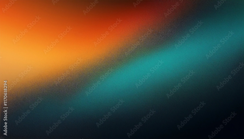 Poster a vibrant abstract gradient blending orange, teal, and black, creating a dynamic and visually captiv