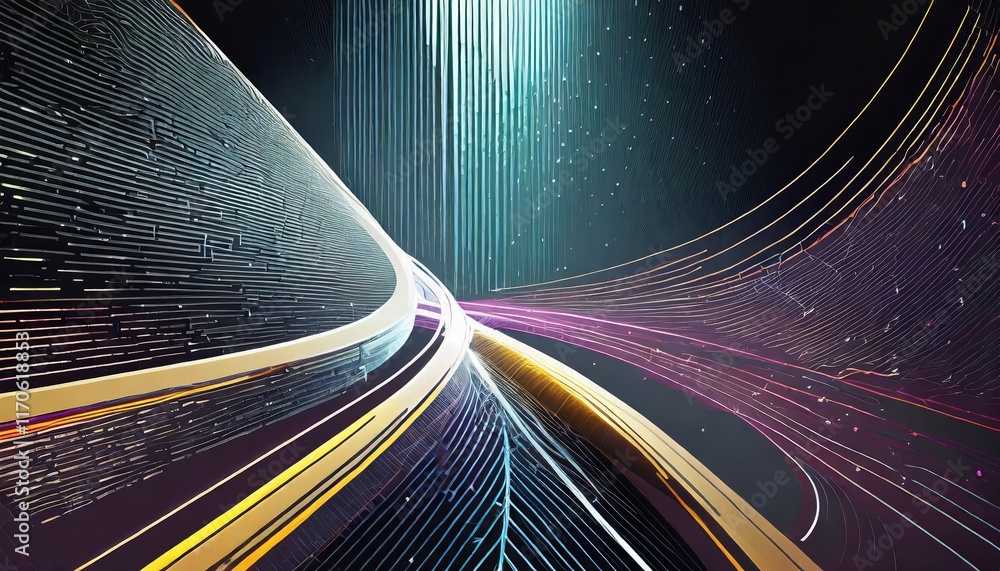Aufkleber futuristic cyberpunk technology background with dynamic light effects a stunning visual representati