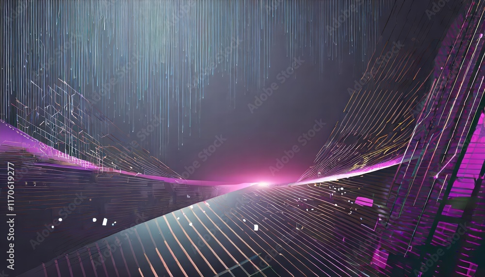 Poster futuristic cyberpunk technology background with dynamic light effects a stunning visual experience f