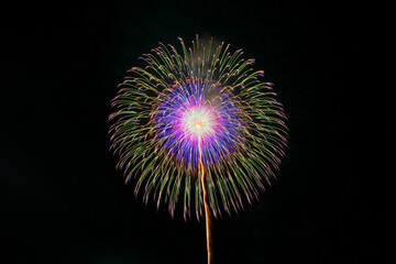古都ひろさき花火の集い 尺玉 三重芯変化菊 Japan Hirosaki Fireworks Festival - 12 inch shell fireworks