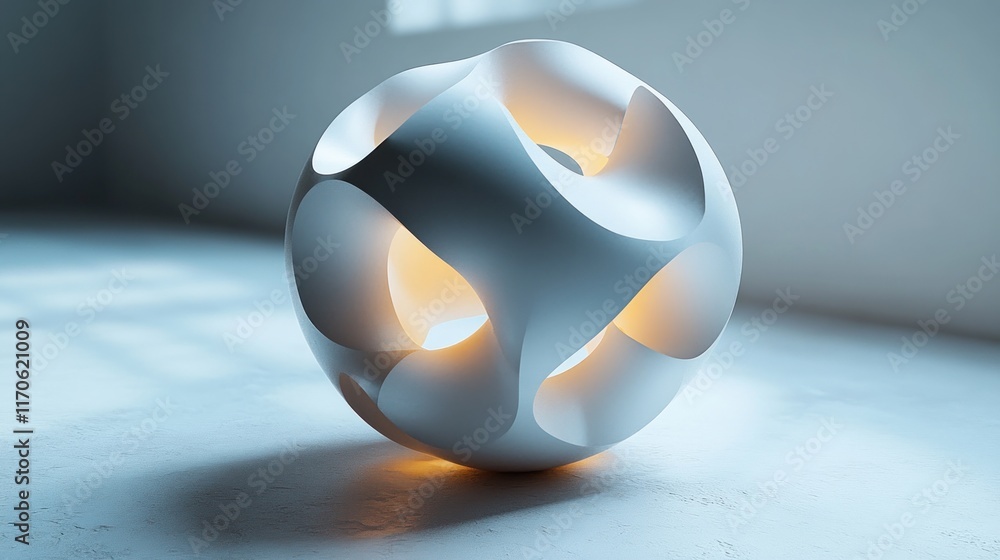Poster Minimalist Icon with Rounded Square and Grey Background in 3D Design