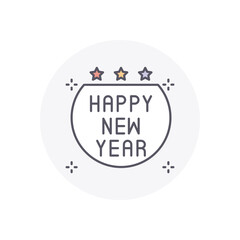 Fototapeta premium Happy New Year vector icon stock illustration