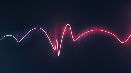 A red and blue waveform with a black background