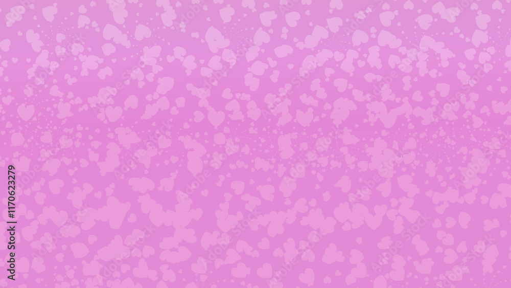 Poster light pink gradient background filled with small hearts creating a seamless pattern, ideal for roman