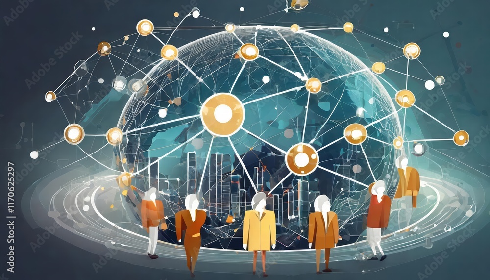 Aufkleber comprehensive analysis of global business networking structures exploring data exchange, customer co