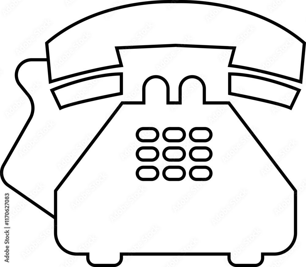 Poster phone icon vector in trendy black line style. telephone call sign. contact us symbol illustration. c