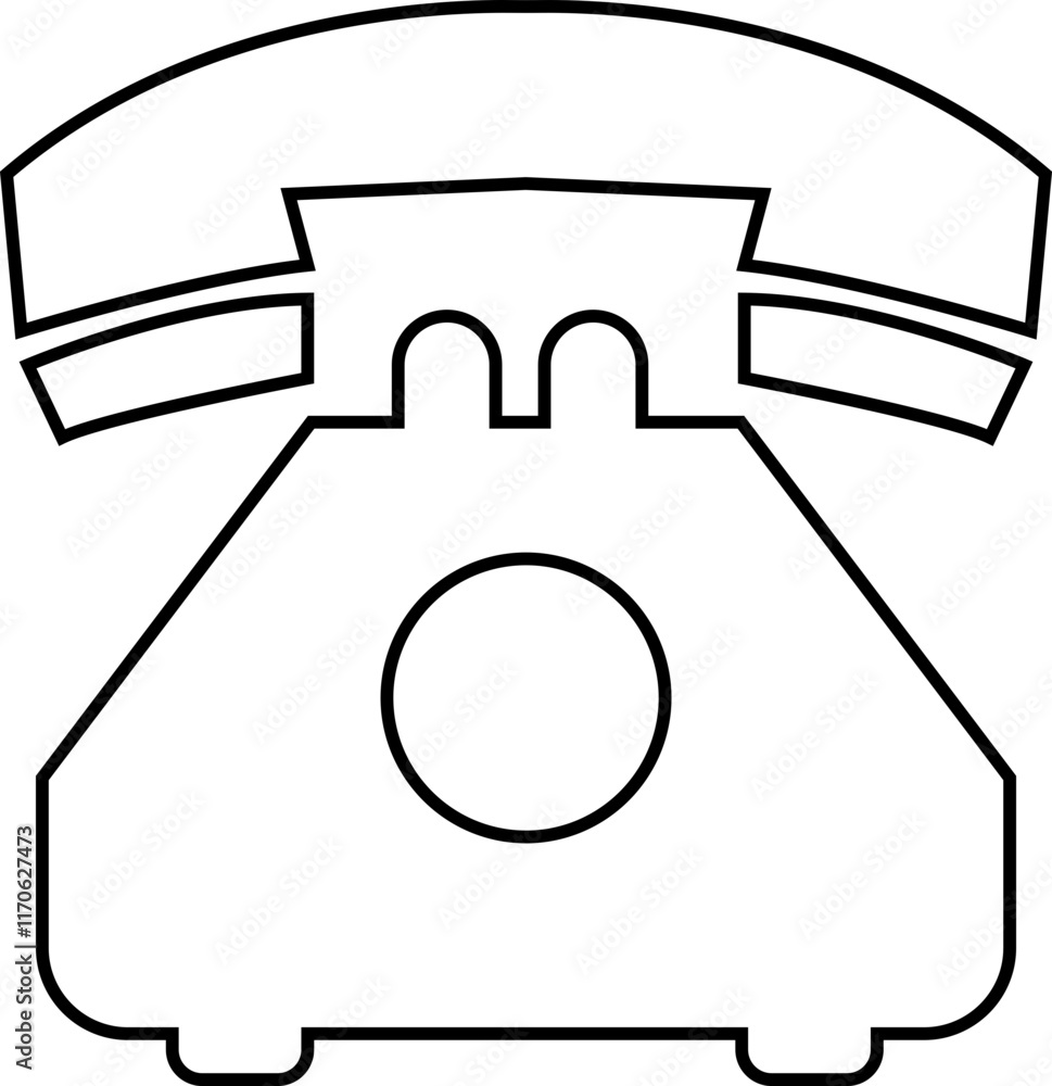 Poster phone icon vector in trendy black line style. telephone call sign. contact us symbol illustration. c