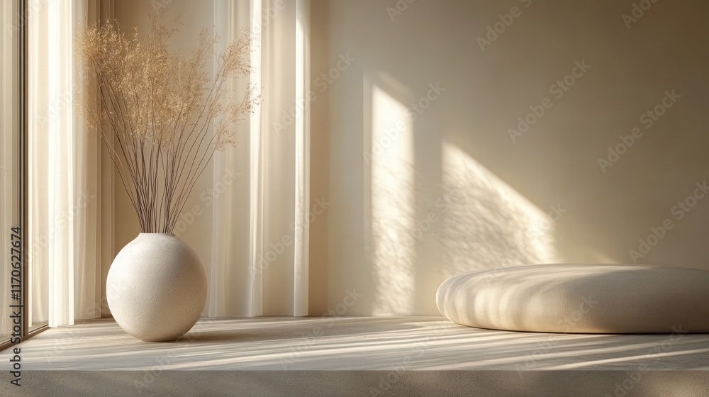 Poster Minimalistic 3D Icon on Gray Background with White Rounded Square and Soft Lighting | Modern Design