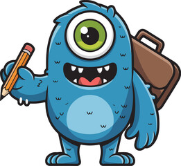 monster cartoon, 100 days of school