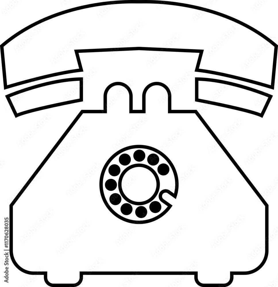 Poster phone icon vector in trendy black line style. telephone call sign. contact us symbol illustration. c