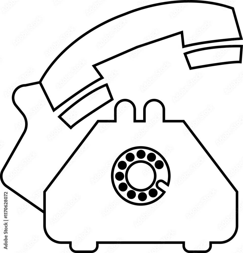 Poster phone icon vector in trendy black line style. telephone call sign. contact us symbol illustration. c