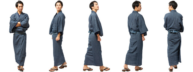 和服-着物-男性が歩く