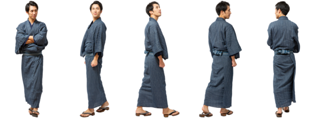 和服-着物-男性が歩く