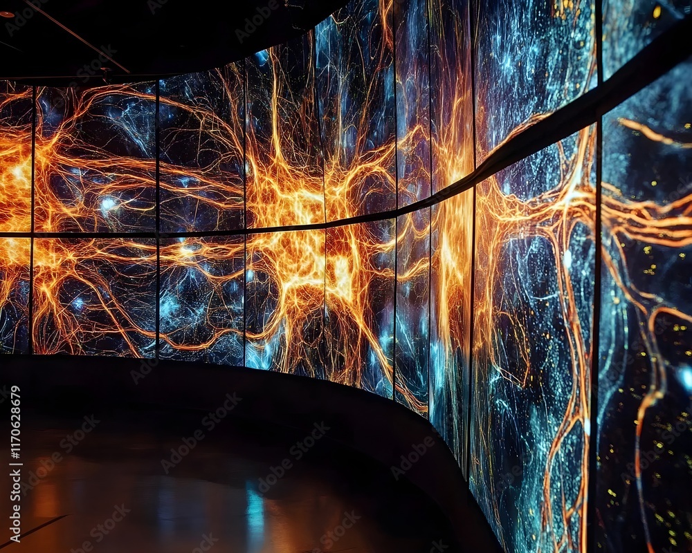 Poster abstract neural network digital art background