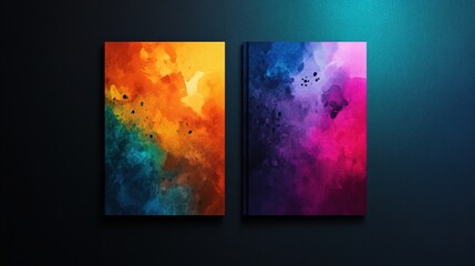 Two colorful abstract book covers.