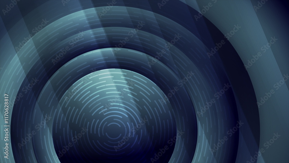 Poster dark blue round abstract futuristic tech background