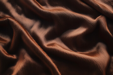 Fototapeta premium Soft brown fur texture with wavy patterns and realistic details. Close-up macro shot. Design for background, textile, wallpaper, and creative projects
