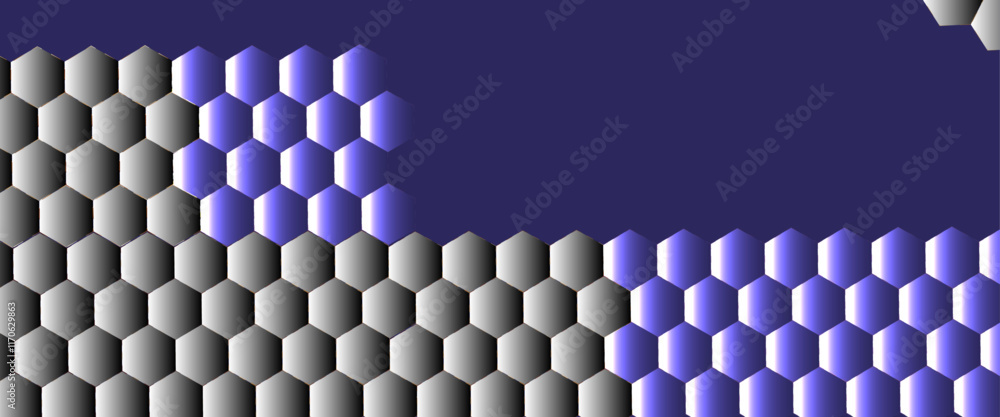 Aufkleber web panoramic image of wavy hexagonal