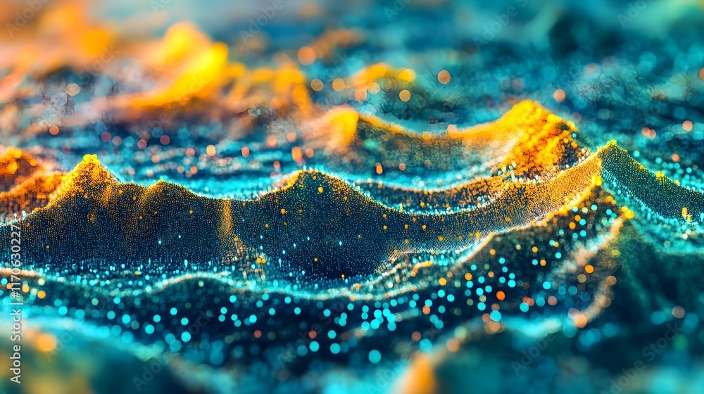 Poster abstract digital data wave background texture