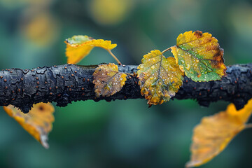 autumn leaves on a branch