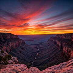 Naklejka premium sunset at the canyon