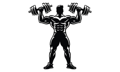 New Body Builder with dumbbell Silhouette