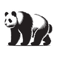 Detailed panda silhouette for versatile digital projects - Panda black vector
