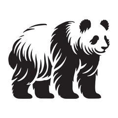 Stylish panda silhouette for artistic print applications - Panda illustration - minimallest panda vector
