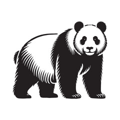 Minimalistic panda silhouette for creative media designs - Panda black vector
