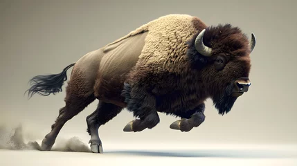 Gardinen A bison is running © PixelVault