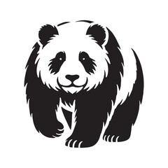 Stylish panda silhouette for modern digital applications - Panda illustration - minimallest panda vector
