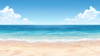Gentle Waves on a Tranquil Sandy Beach