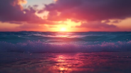 soft-focus beach sunset warm colors sky ocean