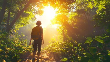 Freelancer on the Road with Lofi Anime Vibes and Natural Scenery