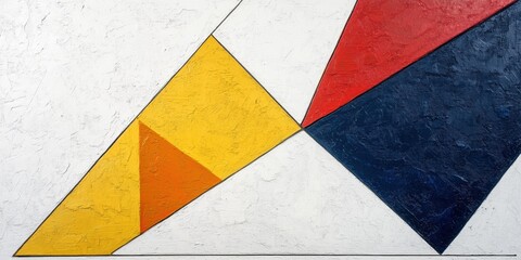 Abstract Geometric Composition with Bold Primary Colors