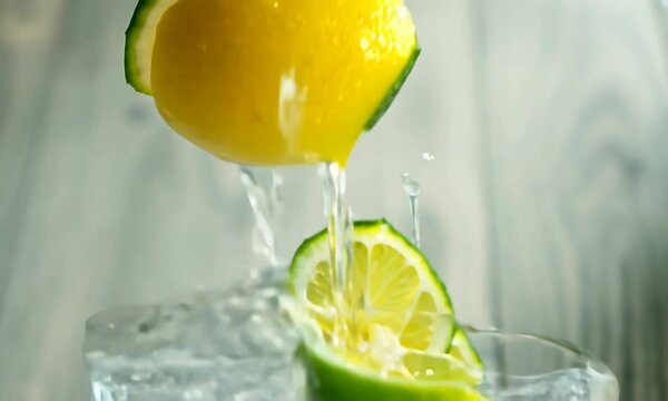 Air putih dan potongan jeruk nipis 