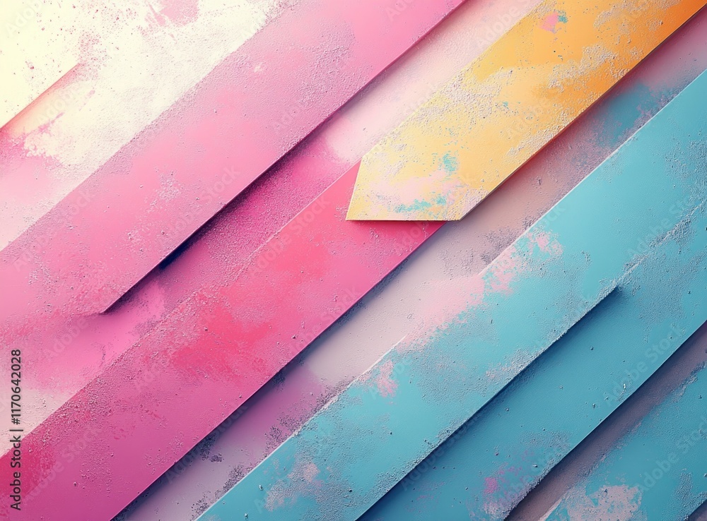 Poster vibrant geometric pattern with arrows and lines in pastel colors