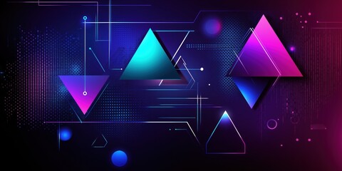 Dynamic Neon Triangles with Futuristic Geometric Art Style