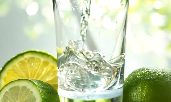 Air putih dan jeruk nipis minuman segar 